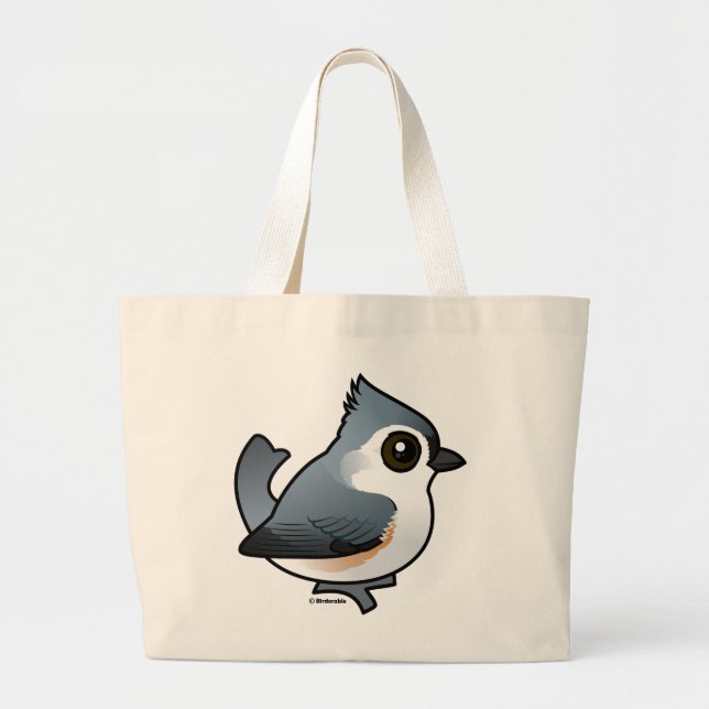 Bolsa Tote Grande Titmouse tufado (Frente)