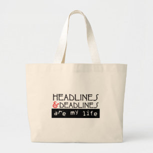 Bolsa Tote Grande Título & fins do prazo