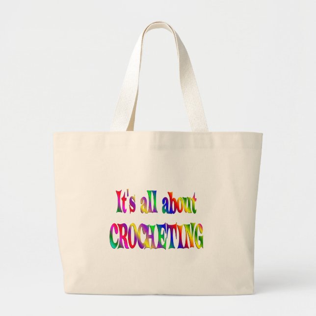 Bolsa Tote Grande Toda sobre Crocheting (Frente)