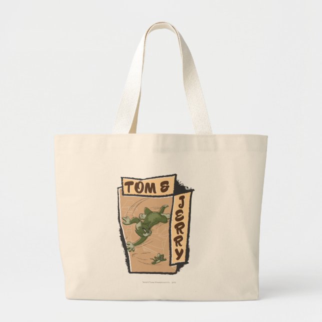 Bolsa Tote Grande Tom e Jerry em um sofá bronzeado (Frente)