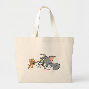 Bolsa Tote Grande Tom e Jerry fazem as caras