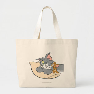 Bolsa Tote Grande Tom e Jerry no Travesseiro
