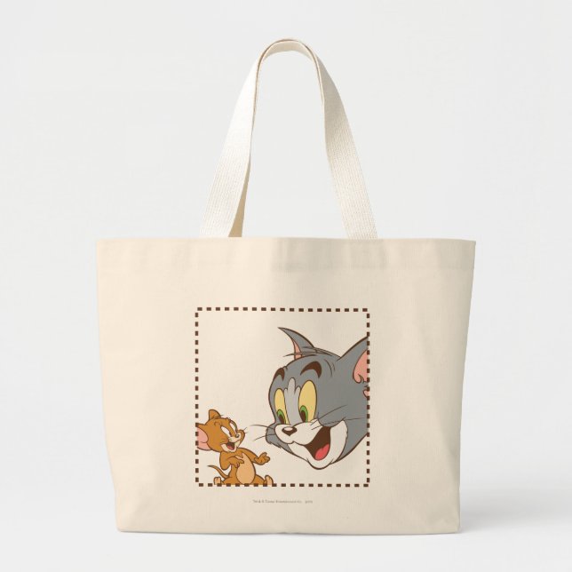 Bolsa Tote Grande Tom e Jerry Stamp (Frente)