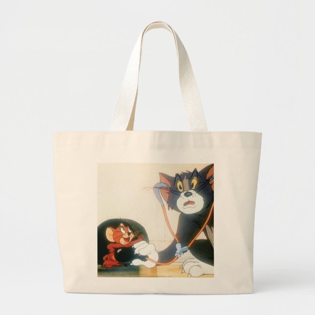 Bolsa Tote Grande Tom E Jerry Stethescope (Frente)