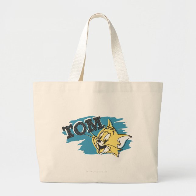 Bolsa Tote Grande Tom Logotipo Azul e Amarelo (Frente)