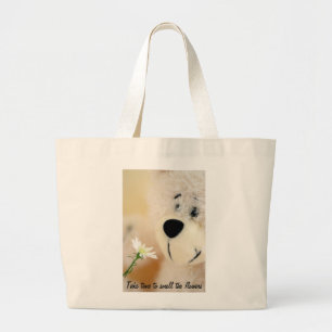 Bolsa Tote Grande Tome o tempo cheirar as flores