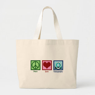 Bolsa Tote Grande Tomografia do Amor pela Paz Tomógrafo