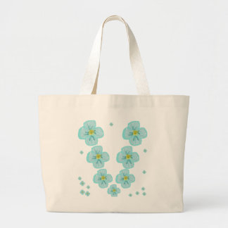 Bolsa Tote Grande Tote Azul Marinho e Azul Claro Forget-Me-Not