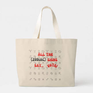 Bolsa Tote Grande tote bag beige todos os sinais gráfico de voto