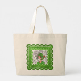 Bolsa Tote Grande Tote Bag Green Flapper Girl