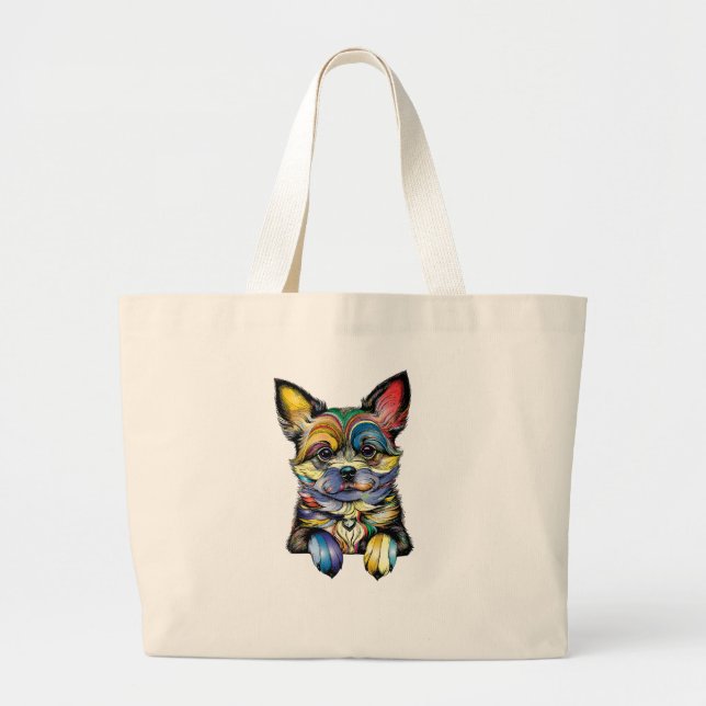 Bolsa Tote Grande Tote Bags dog amantes para mulheres (Frente)