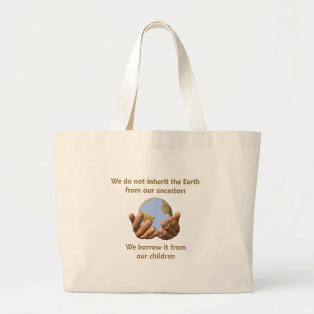 Bolsa Tote Grande Totebag do Dia da Terra (Frente)