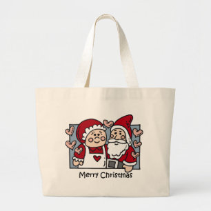 Bolsa Tote Grande Totebag do papai noel do Natal