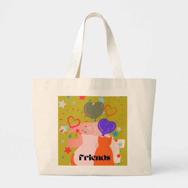 Bolsa Tote Grande Totebags para amigos (Frente)