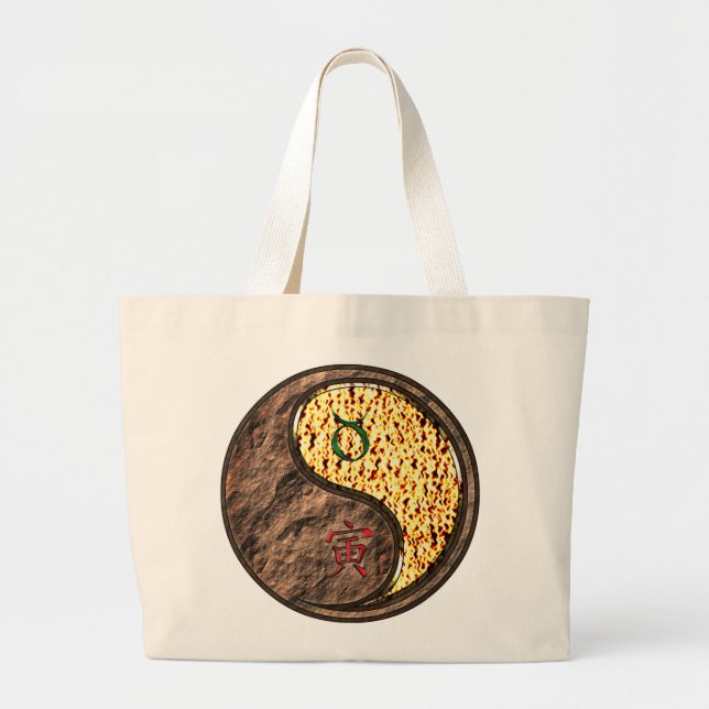 Bolsa Tote Grande Touro & Tigre de Fogo (Frente)