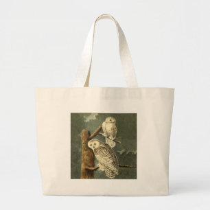 Bolsa Tote Grande Trabalho de arte de Snowy Owl Audubon