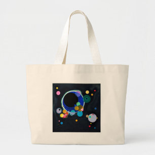 Bolsa Tote Grande Trabalho de arte de Vários Círculos do Kandinsky