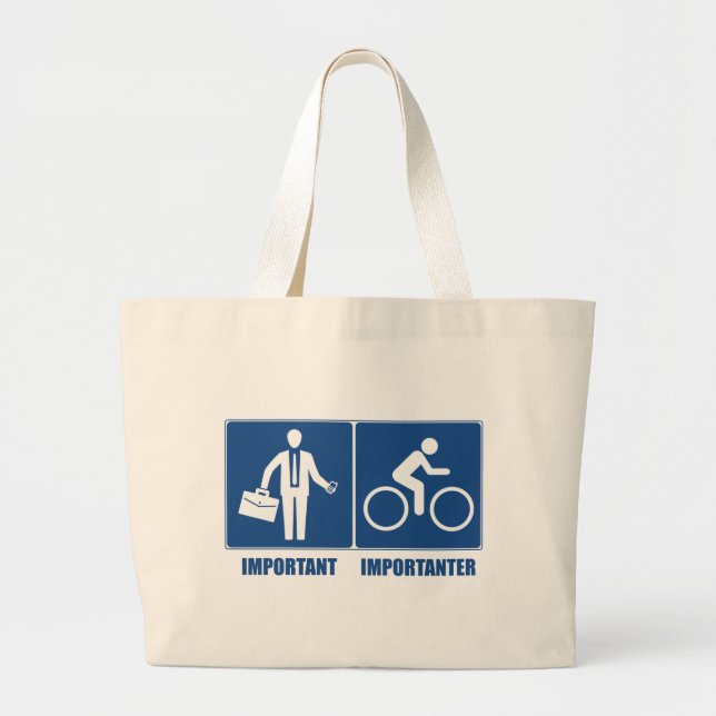 Bolsa Tote Grande Trabalho É Importante, Ciclismo É Importante (Frente)