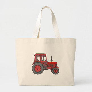 Bolsa Tote Grande Trator vermelho
