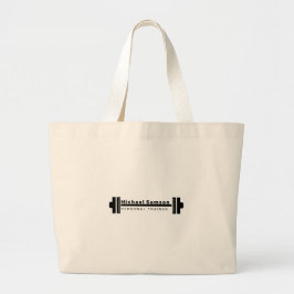 Bolsa Tote Grande Treinador Pessoal Moderno Pesos Preto Branco