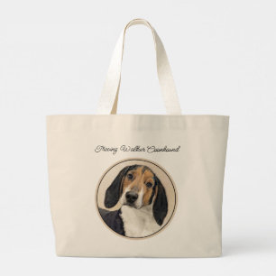 Bolsa Tote Grande Tremendo Walker Coonhound Pintando Arte Cachorro O