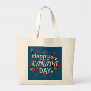 Bolsa Tote Grande Trendy Happy Canada Day