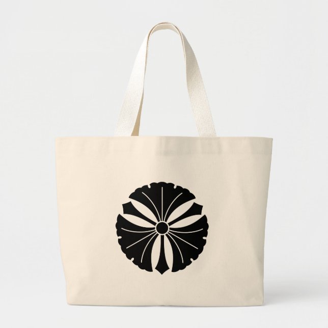 Bolsa Tote Grande Três folhas de ginkgo com espadas (Frente)