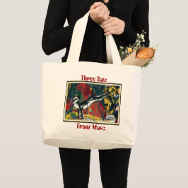 Bolsa Tote Grande Três gatos por Franz Marc - Canvas Tote Bag