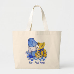 Bolsa Tote Grande três ursinhos bonitos na arte do original de pano