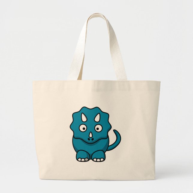 Bolsa Tote Grande Triceratops Bebê (Frente)