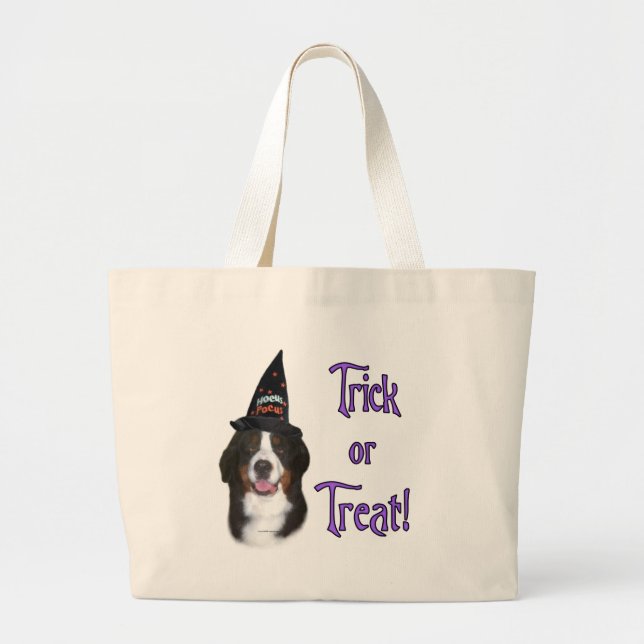 Bolsa Tote Grande Trick de Cachorro da Montanha Bernese (Frente)