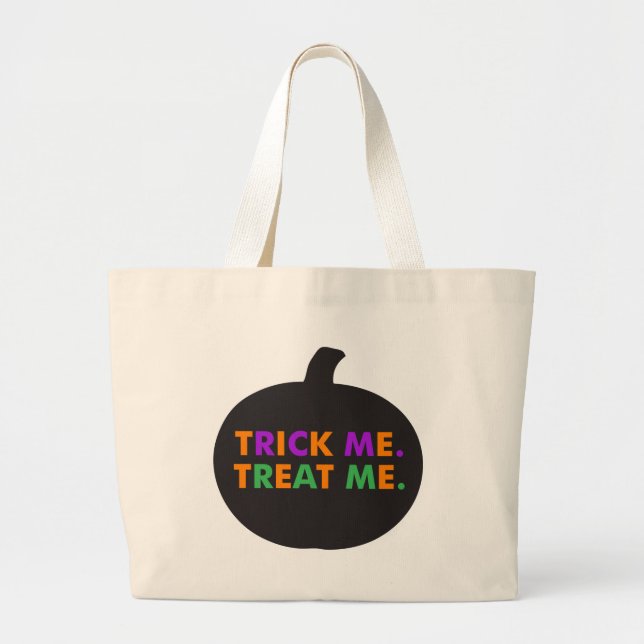 Bolsa Tote Grande Trick Me Tratar, Múltiplas Cores (Frente)