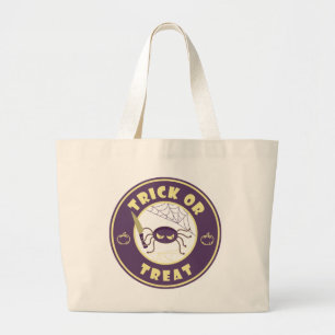 Bolsa Tote Grande Trick or treat halloween aranha estilo Starbucks