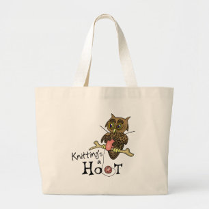 Bolsa Tote Grande Tricô De Coruja