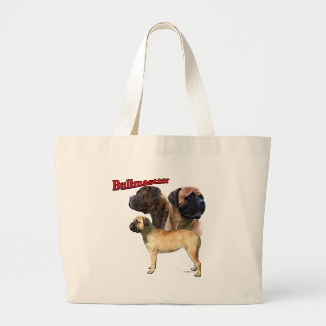 Bolsa Tote Grande Trío de Bullmastiff 2 (Frente)