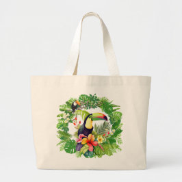 Bolsa Tote Grande Tropical Toucan Bird