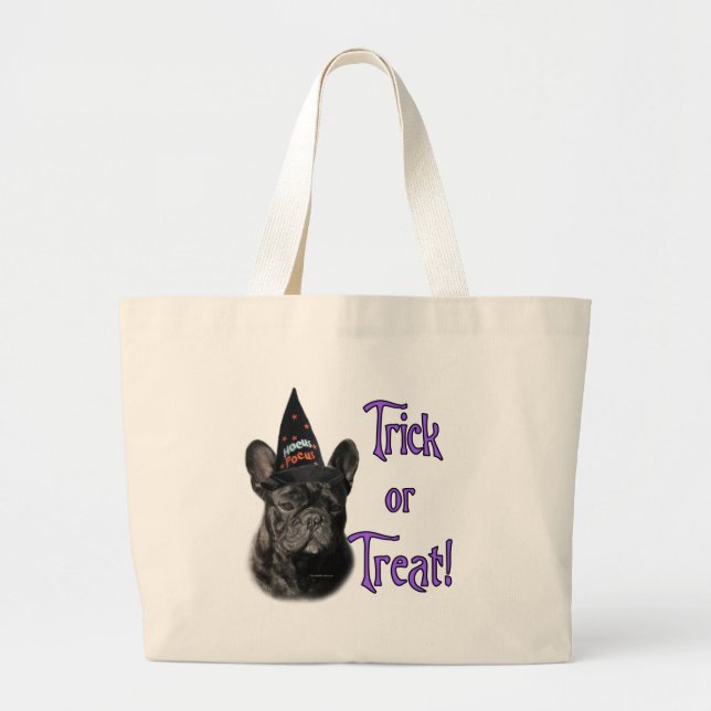 Bolsa Tote Grande Truque de Buldogue Francês (Frente)