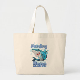 BOLSA TOTE GRANDE TUBARÃO DE ZONA DE ALIMENTAÇÃO, ESTILO DE CARTÃO
