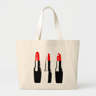 Bolsa Tote Grande Tubos Lipstick vermelhos