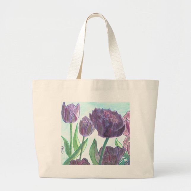 Bolsa Tote Grande Tulipas (Frente)