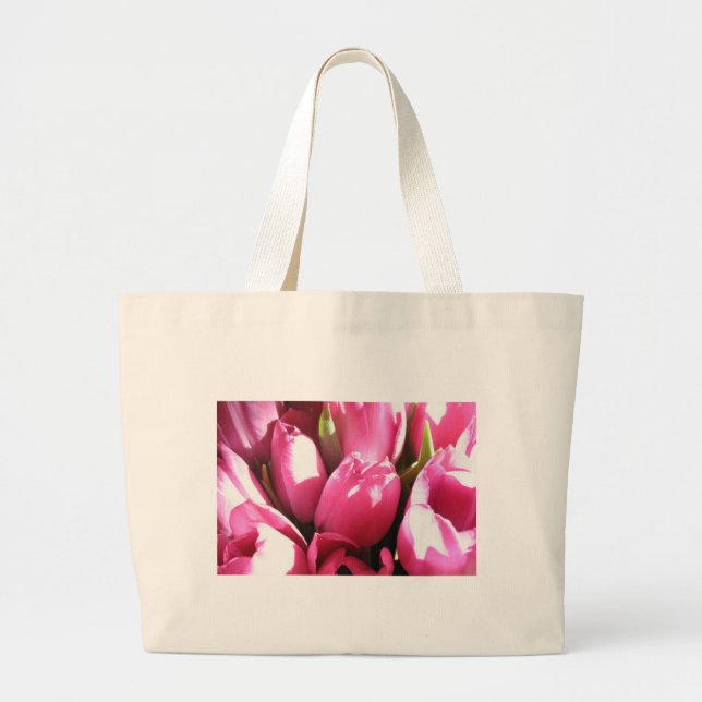 Bolsa Tote Grande Tulipas Rosa (Frente)