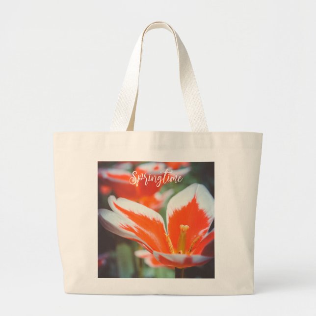 Bolsa Tote Grande Tulipas vermelhas (Frente)