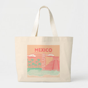 Bolsa Tote Grande Tulum, México, Arte de Viagem