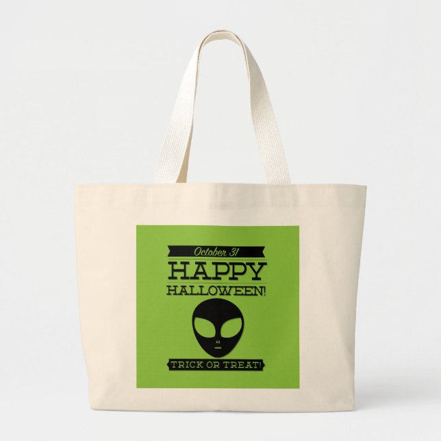 Bolsa Tote Grande Tupografia retro Halloween (Frente)