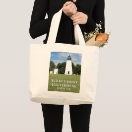 Bolsa Tote Grande Turco Point Lighthouse, Maryland Jumbo Tote Bag