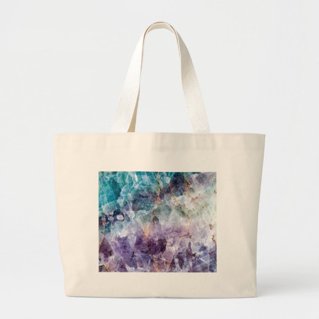 Bolsa Tote Grande Turquesa & cristal de quartzo roxo (Frente)