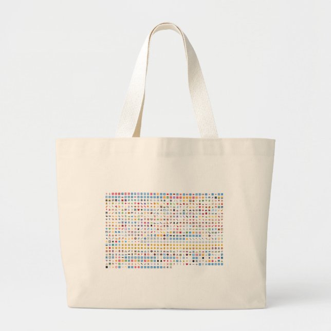 Bolsa Tote Grande Twitter Emoji (Twemoji) (Frente)