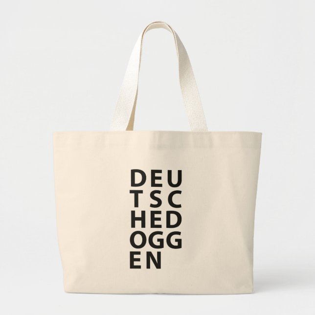 Bolsa Tote Grande Typo: Deutsche Dogge (Frente)