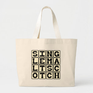 Bolsa Tote Grande Uísque Escocês Maltado Simples, Bebida Alcoólica
