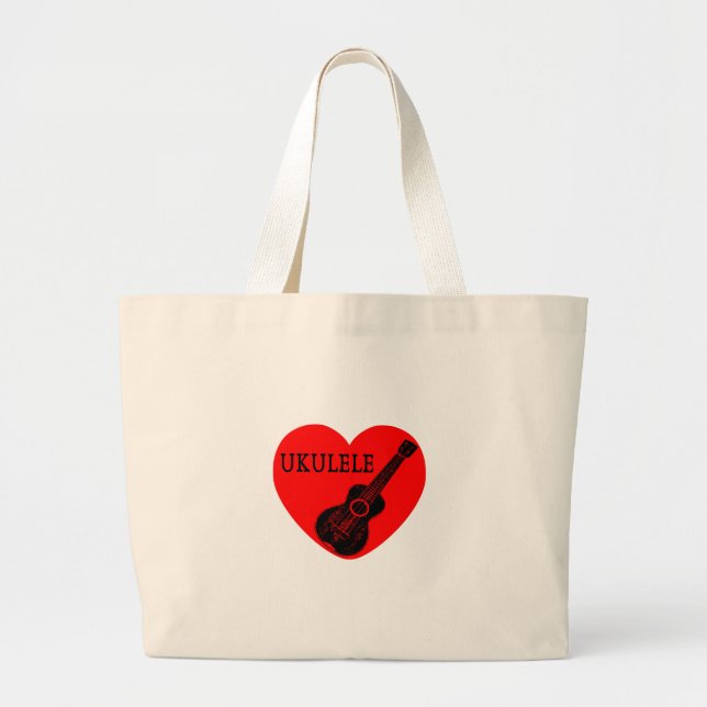 Bolsa Tote Grande Ukulele Love (Frente)